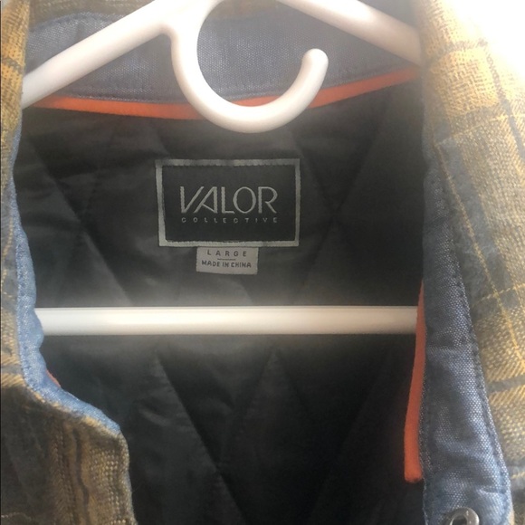Valor Blue and Yellow Lined Flannel Shirt Jacket - Picture 2 of 5